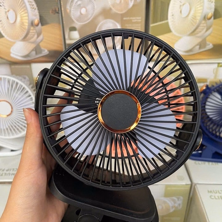 Quạt Tích Điện Mini Kẹp Bàn, Kẹp Xe Tiện Lợi - Ảnh 2