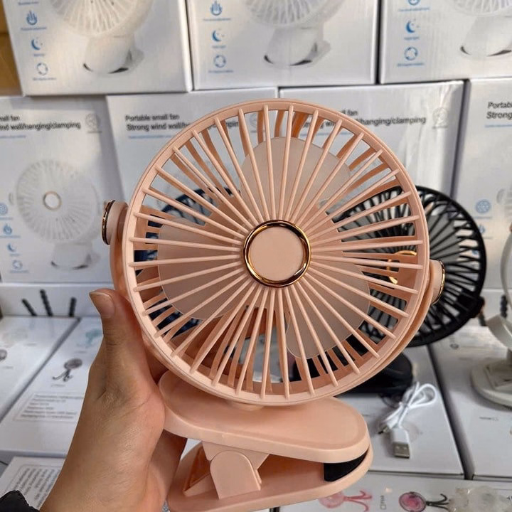 Quạt Tích Điện Mini Kẹp Bàn, Kẹp Xe Tiện Lợi - Ảnh 4