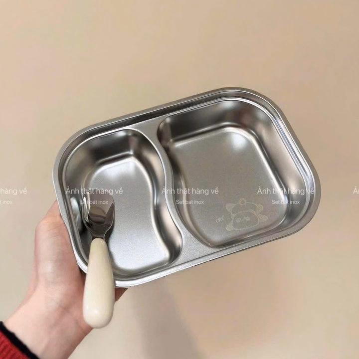 Khay Ăn 2 Ngăn Hình Thú Dễ Thương Cho Các Bé Inox - Ảnh 3