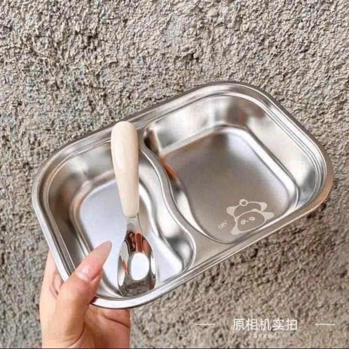 Khay Ăn 2 Ngăn Hình Thú Dễ Thương Cho Các Bé Inox - Ảnh 4