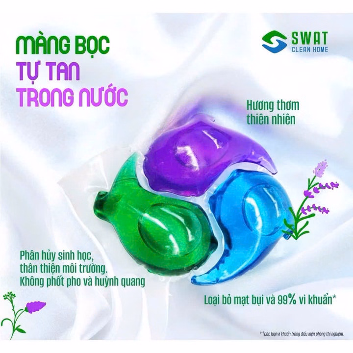 Viên Giặt Swat Hương Hoa Màng Bọc Tự Tan Trong Nước L109 - Lady'S Passion - Ảnh 5