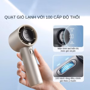 Quạt Tích Điện Hiển Thị Đèn Led Với 100 Mức Gió Veeco Vmf-05 - Gdn