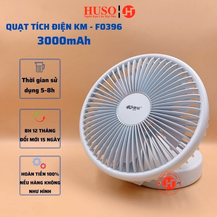 Quạt Sạc Tích Điện Km-F0396 Gấp Gọn Nhỏ Gọn Siêu Xinh - Ảnh 3