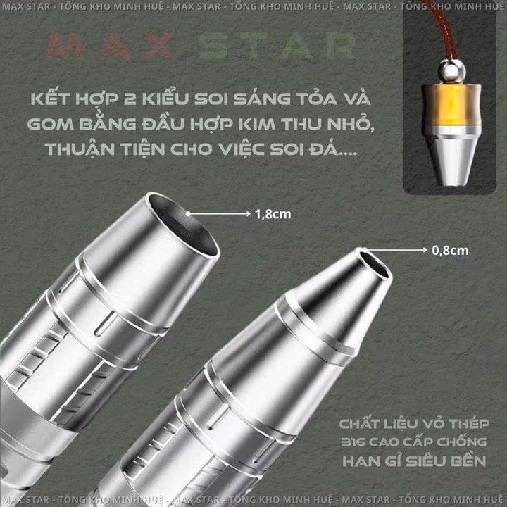 Đèn Pin 3 Màu Soi Đá Soi Uv 365 Đa Năng Gd242 - Lady'S Passion - Ảnh 6