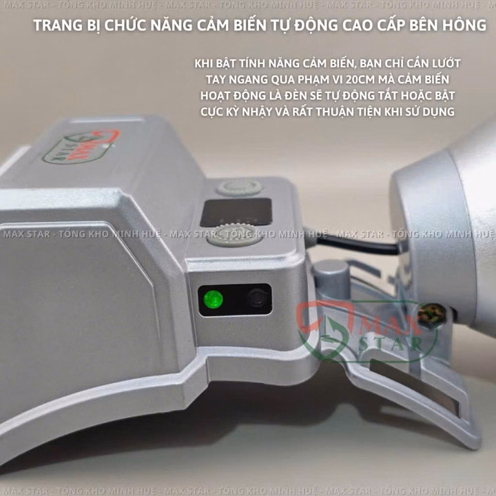 Đèn Pin Đội Đầu Xj9156F Ánh Sáng Gom Xa 1000M Cảm Biến Vẫy Tay Gd243 - Lady'S Passion - Ảnh 4