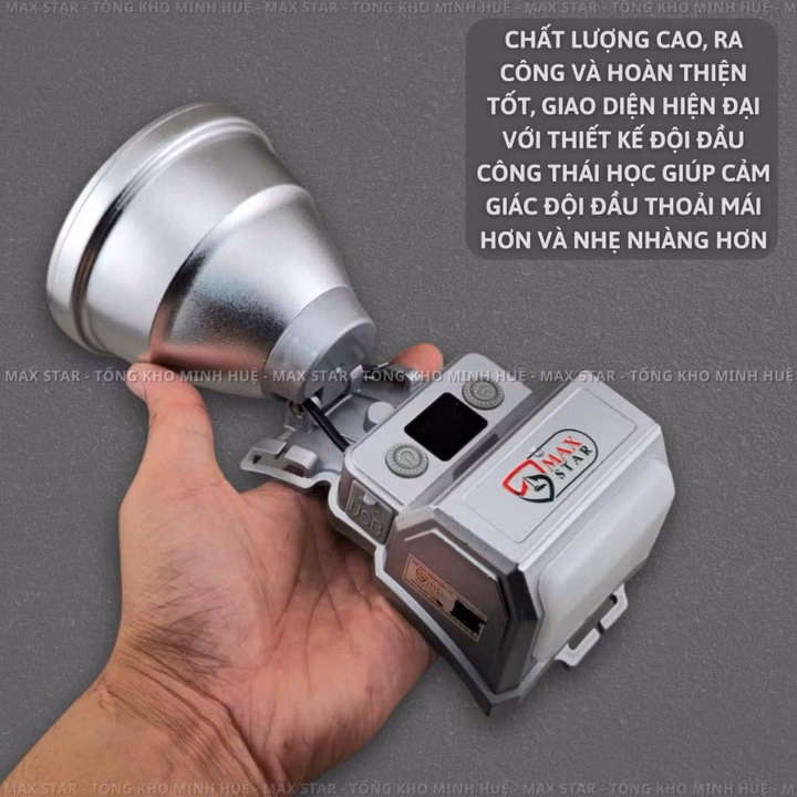 Đèn Pin Đội Đầu Xj9156F Ánh Sáng Gom Xa 1000M Cảm Biến Vẫy Tay Gd243 - Lady'S Passion - Ảnh 9