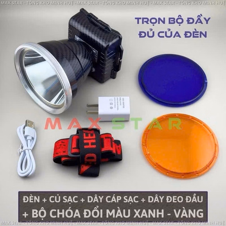 Đèn Đội Đầu Maxstar L03 Sáng Mạnh Gom Pha Pin Trâu Sạc Nhanh Gd245 - Lady'S Passion - Ảnh 6