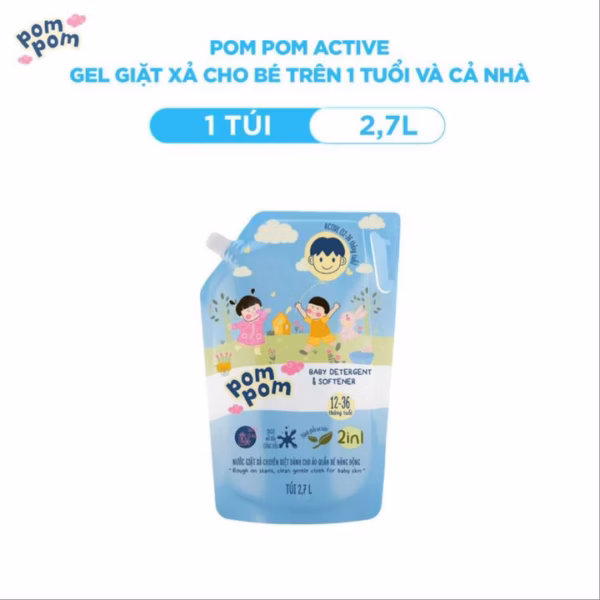 Túi 2.7L- Dành Cho Cả Nhà - Gel Giặt Xả 2In1"Lành" - Sạch Sâu Vết Bẩn - Dưỡng Mới Vải - Lưu Hương Tích Hợp Kháng Khuẩn An Toàn Cho Đồ Lót - Ảnh 2