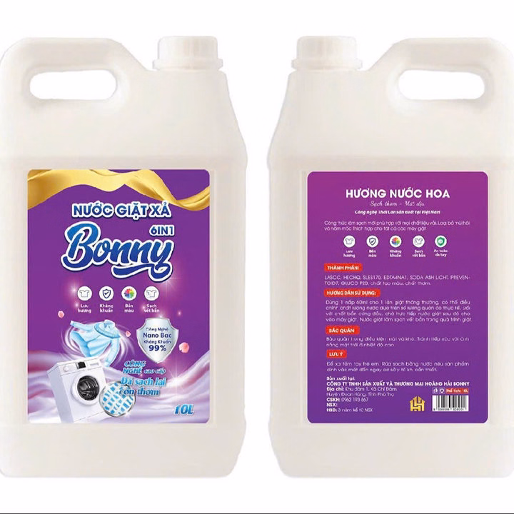 Nước Giặt Xả Đậm Đặc Bonny 6 Trong 1 Hương Thơm Quyến Rũ Loại Can 5L - Thời Trang Hc - Ảnh 2