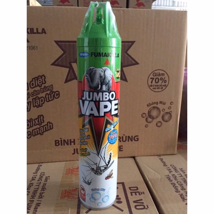 Xịt Trừ Muỗi Jumbo Vape Hương Chanh Tự Nhiên Và Không Mùi Mới 600 Ml -Gdn - Ảnh 2