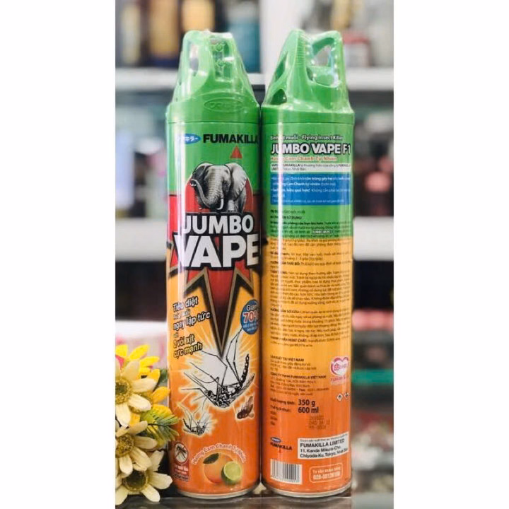 Xịt Trừ Muỗi Jumbo Vape Hương Chanh Tự Nhiên Và Không Mùi Mới 600 Ml -Gdn - Ảnh 4
