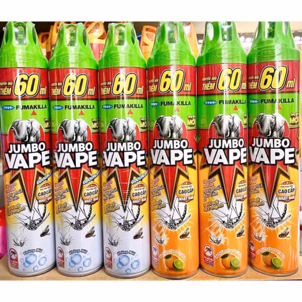 Xịt Trừ Muỗi Jumbo Vape Hương Chanh Tự Nhiên Và Không Mùi Mới 600 Ml -Gdn - Ảnh 11