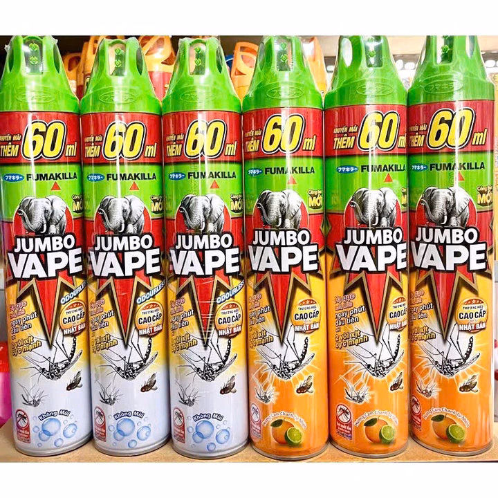 Xịt Trừ Muỗi Jumbo Vape Hương Chanh Tự Nhiên Và Không Mùi Mới 600 Ml -Gdn - Ảnh 11