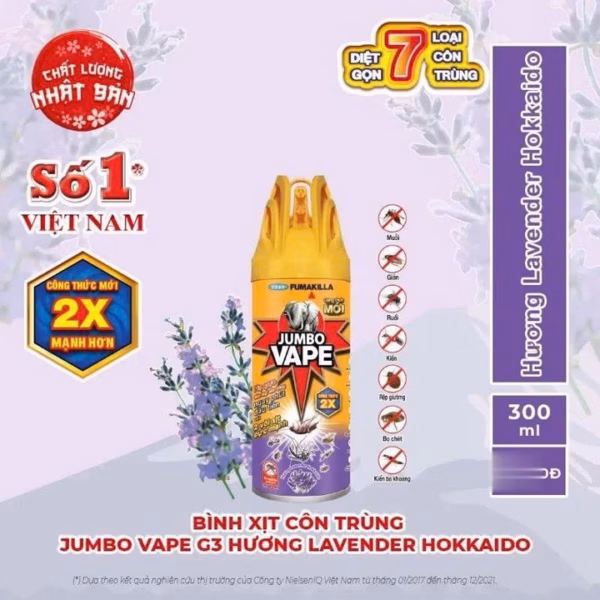 [Chính Hãng] Bình Xịt Muỗi,Côn Trùng Jumbo 300Ml -Gdn - Ảnh 3