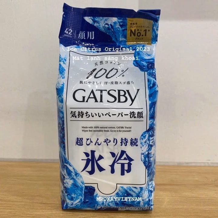 Khăn Giấy Ướt Cotton Lau Mặt Gatsby Facial Wipes Buồn Ngủ Hay Nhậu Xỉn Lau Phát Tỉnh Luôn 42 Tờ Nhật Bản - Gdn - Ảnh 2