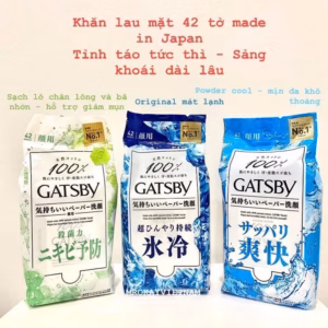 Khăn Giấy Ướt Cotton Lau Mặt Gatsby Facial Wipes Buồn Ngủ Hay Nhậu Xỉn Lau Phát Tỉnh Luôn 42 Tờ Nhật Bản - Gdn
