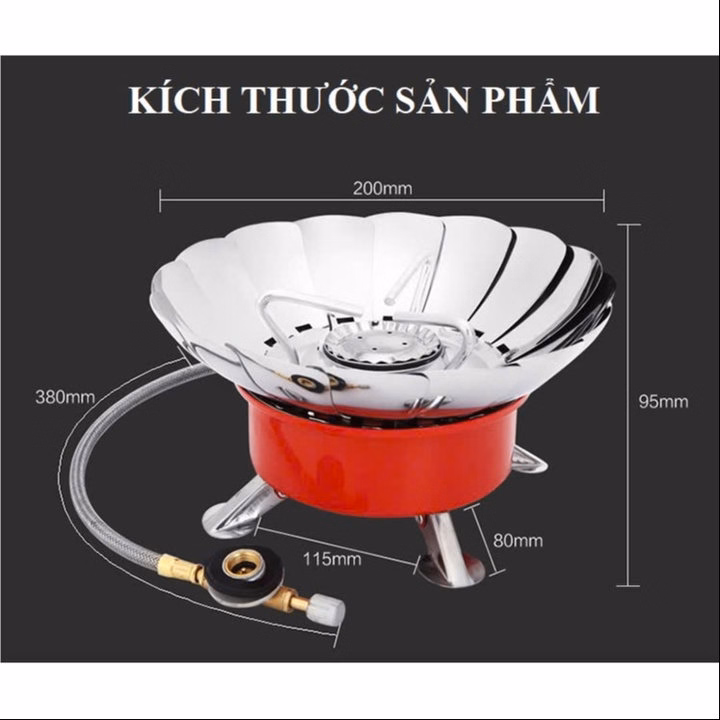 Bếp Ga Xếp Gọn Du Lịch (Có Chắn Gió). Bếp Ga Mini Chống Gió, Gấp Gọn Tiện Dụng Cho Giã Ngoại Du Lịch - Gdn - Ảnh 3