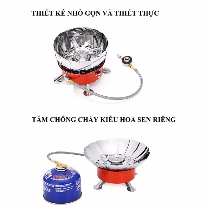 Bếp Ga Xếp Gọn Du Lịch (Có Chắn Gió). Bếp Ga Mini Chống Gió, Gấp Gọn Tiện Dụng Cho Giã Ngoại Du Lịch - Gdn - Ảnh 5