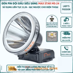 Đèn Pin Đội Đầu Maxstar Ms24 Siêu Sáng Tỏa Rộng, Cảm Biến Vẫy Tay, Sạc Ngược Đt Gd249 - Lady'S Passion