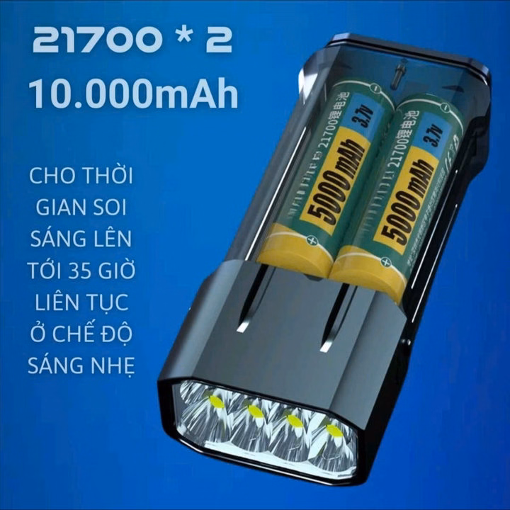 Đèn Pin Cầm Tay Maxstar Mt80 Edc Siêu Sáng Cực Mạnh 14000 Lumen, Pin 10000Amh Hỗ Trợ Sạc Ngược Đt Gd250 - Lady'S Passion - Ảnh 2