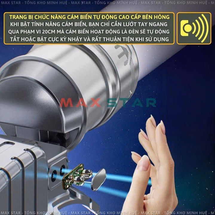 Đèn Pin Đội Đầu N-Light Xj-9526S Siêu Sáng Zoom Xa Gần, Cảm Biến Vẫy Tay, Pin 15000Mah Gd251 - Lady'S Passion - Ảnh 3