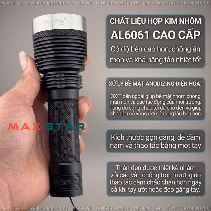 Đèn Pin Cầm Tay Manta Ray M50 Tác Chiến Siêu Sáng Led Xhp70.3 Hi, Chống Nước Ip68 Pin 21700 Cao Cấp Gd252 - Lady'S Passion - Ảnh 8