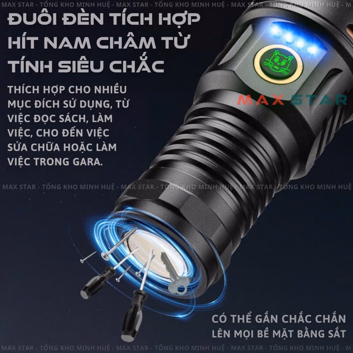 Đèn Pin Cầm Tay Maxstar Ymf7 Cao Cấp Chống Nước Ipx7, Độ Sáng 4200 Lumen Pin Trâu Gd253 - Lady'S Passion - Ảnh 4