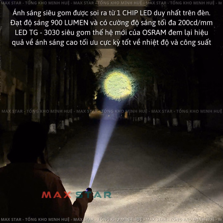 Đèn Pin Cầm Tay Maxstar Ymf7 Cao Cấp Chống Nước Ipx7, Độ Sáng 4200 Lumen Pin Trâu Gd253 - Lady'S Passion - Ảnh 2