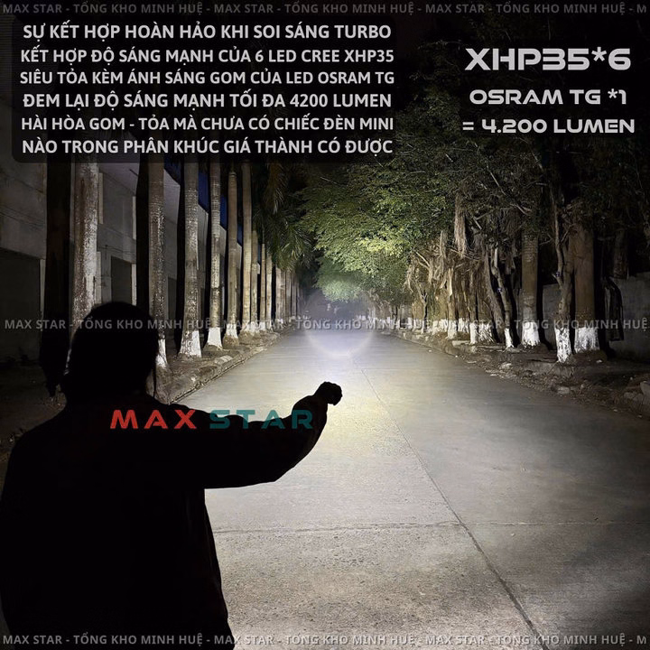 Đèn Pin Cầm Tay Maxstar Ymf7 Cao Cấp Chống Nước Ipx7, Độ Sáng 4200 Lumen Pin Trâu Gd253 - Lady'S Passion - Ảnh 9