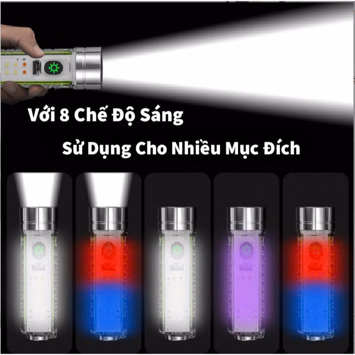 Đèn Pin Cầm Tay Mini 520A Zoom Sáng Xa Gần 8 Chế Độ Sáng Gd255 - Lady'S Passion - Ảnh 6