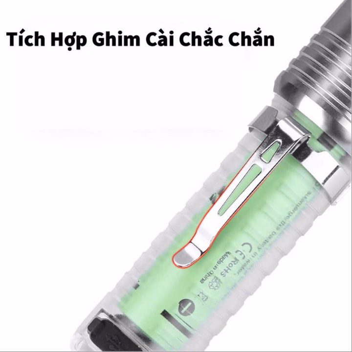 Đèn Pin Cầm Tay Mini 520A Zoom Sáng Xa Gần 8 Chế Độ Sáng Gd255 - Lady'S Passion - Ảnh 7