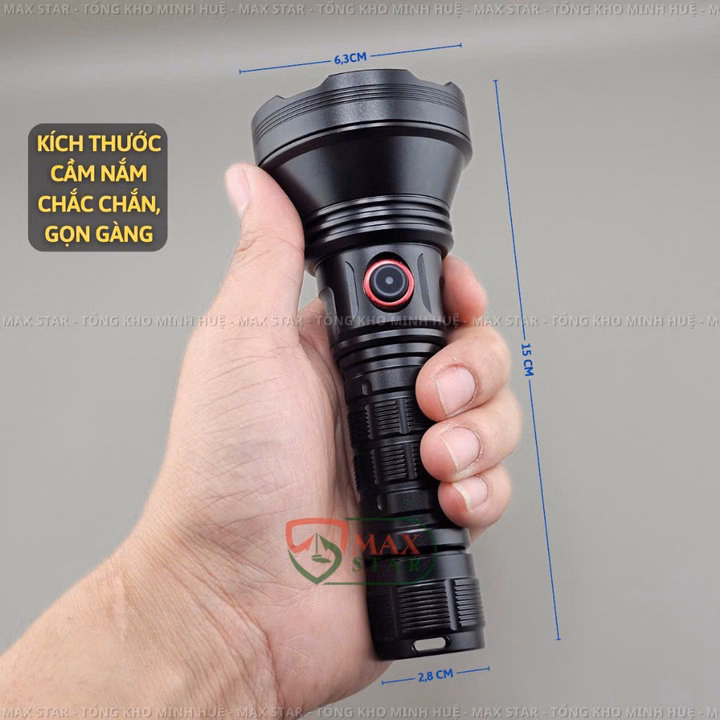 Đèn Pin Cầm Tay Maxstar Ml38 Siêu Sáng Soi Xa 1200M, Độ Sáng 4000 Lumen Chống Nước Ipx6 Gd257 - Lady'S Passion - Ảnh 2