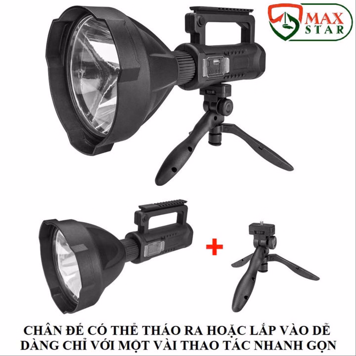 Đèn Pin Cầm Tay W591 Chóa Lớn Siêu Sáng Chiếu Xa 1000M Pin 9000Mah Có Chân Đế Tháo Rời Sạc Ngược Đt Gd258 - Lady'S Passion - Ảnh 6