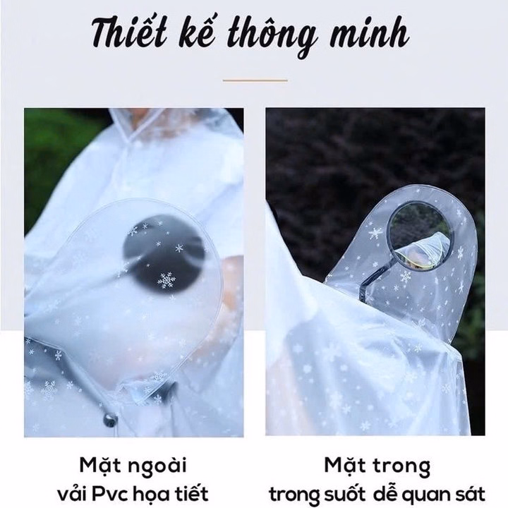 Áo Mưa Xe Điện (2 Đầu) Có Đựng Kính Trong Suốt - Gdn - Ảnh 4