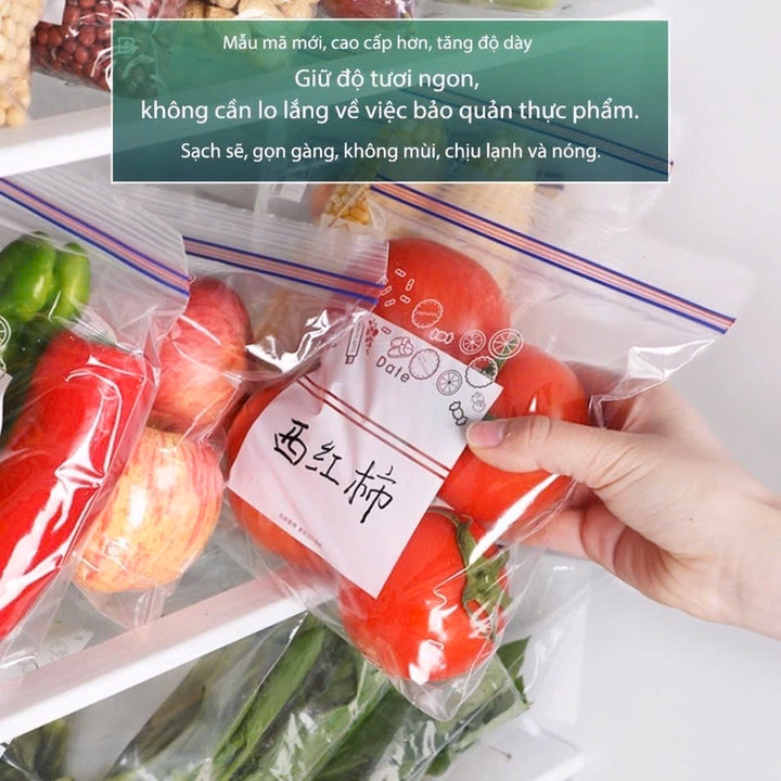 Set 3 Hộp Túi Zip Đựng Thực Phẩm, Túi Zipper Bảo Quản Thưc Phẩm Trong Tủ Lạnh Tái Sử Dụng Nhiều Lần - Gdn - Ảnh 2
