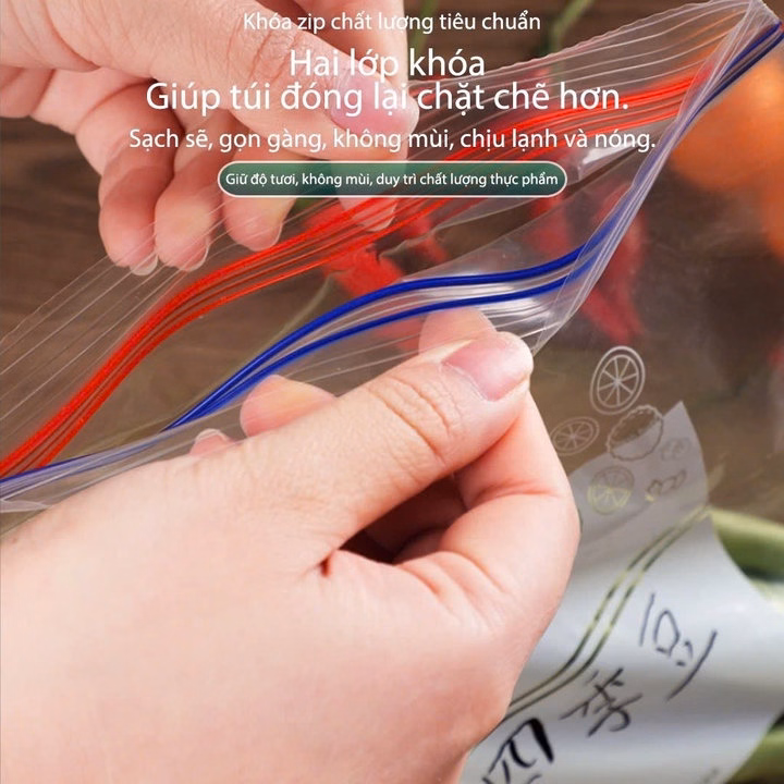 Set 3 Hộp Túi Zip Đựng Thực Phẩm, Túi Zipper Bảo Quản Thưc Phẩm Trong Tủ Lạnh Tái Sử Dụng Nhiều Lần - Gdn - Ảnh 5
