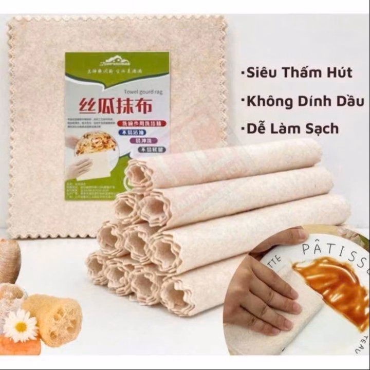 Khăn Lau Xơ Mướp Đa Năng Siêu Sạch ( Sét 10 Chiếc ) - Ảnh 4