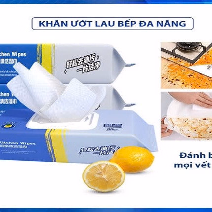 Gói Khăn Ướt Lau Bếp Đa Năng,Khăn Lau Bếp Siêu Tiện Lợi (80 Tờ Size 20X23Cm) -Gdn - Ảnh 5