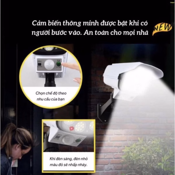 Đèn Led Năng Lượng Mặt Trời - Đèn Led G'Iả Camera Có Điều Khiển - Ảnh 10