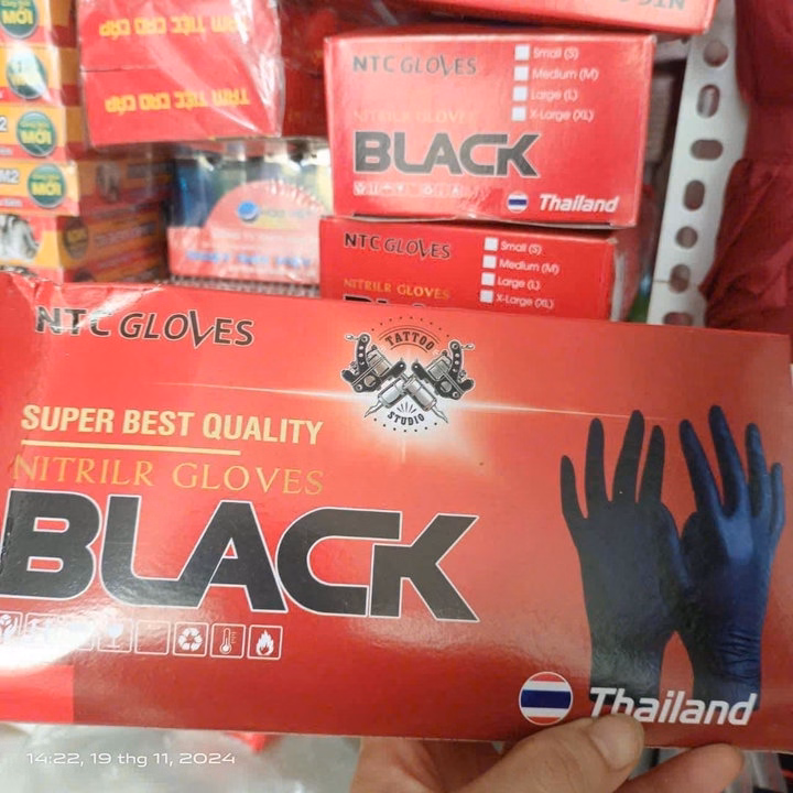 Gang Tay Cao Su Y Tế Black Th'Ái Lan - Ảnh 6