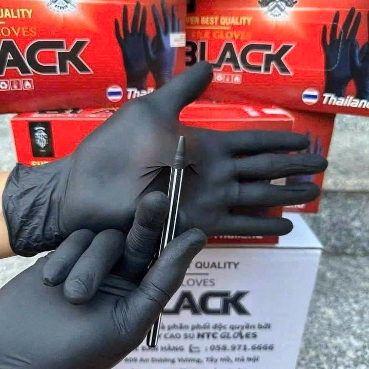 Gang Tay Cao Su Y Tế Black Th'Ái Lan - Ảnh 5