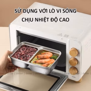 Hộp Đựng Thực Phẩm Bằng Inox, Khay Đựng Đồ Để Tủ Lạnh Ngăn Mùi Có Nắp Đậy