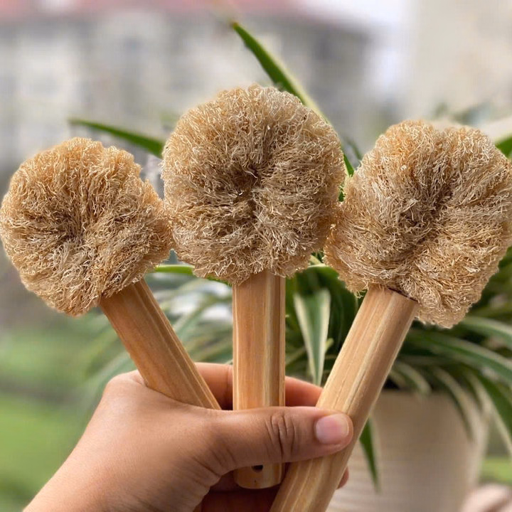 Cây Cọ Rửa Đa Năng - Cán Gỗ 10 Cm – Làm Sạch Tiện Lợi, Bảo Vệ Môi Trường - Kb