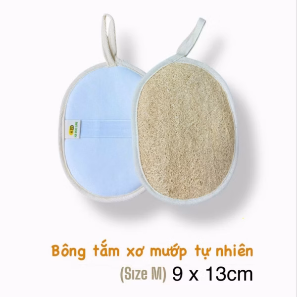 Bông Tắm Xơ Mướp 1 Mặt Xơ - Hình Oval - Sỉze 9*13 - Kb Ecolife - Ảnh 3