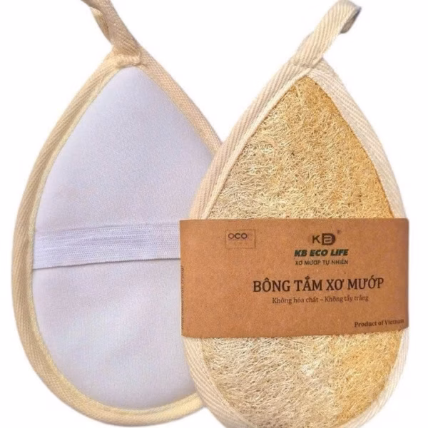 Bông Tắm Xơ Mướp Cao Cấp- Hình Giọt Nước 10*15Cm - Massage Dưỡng Ẩm Tẩy Tế Bào Chết -Kb - Ảnh 2