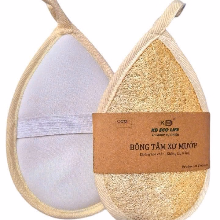 Bông Tắm Xơ Mướp Cao Cấp- Hình Giọt Nước 10*15Cm - Massage Dưỡng Ẩm Tẩy Tế Bào Chết -Kb - Ảnh 2