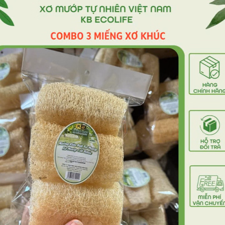Combo 3 Khúc Xơ Mướp 100% Oganic - 3 Khúc / Túi - Kb - Ảnh 4