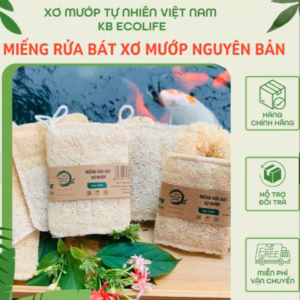 Miếng Rửa Bát Xơ Mướp Hình Chữ Nhật - Size 8*11 - Tạo Bọt Mịn Rửa Sạch Chén Bát , An Toàn Cho Da -Kb