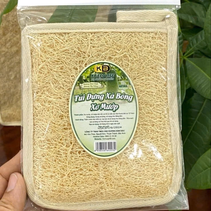 Túi Đựng Xà Phòng Xơ Mướp -Có Viền Vải – Làm Sạch Tự Nhiên, Dưỡng Da Hiệu Quả - Kb - Ảnh 4