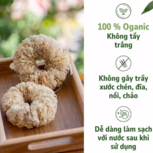 Combo 2 Bùi Nhùi Cọ Xoong Nồi Xơ Mướp Tự Nhiên - 2 Miếng / Túi - Kb